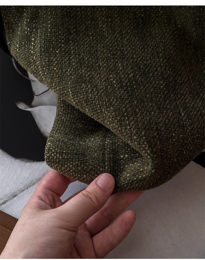 Mid-Century Modern Seaweed Green 80% Blackout Curtain, Customize Size/Head, 1 Panel