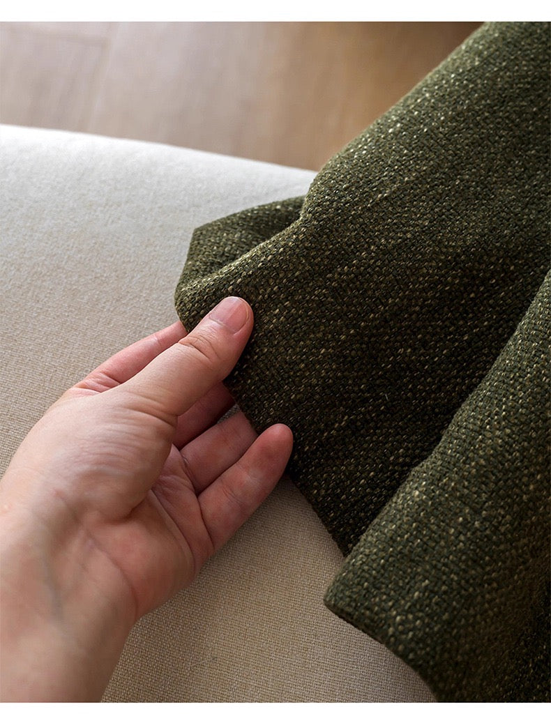 Mid-Century Modern Seaweed Green 80% Blackout Curtain, Customize Size/Head, 1 Panel