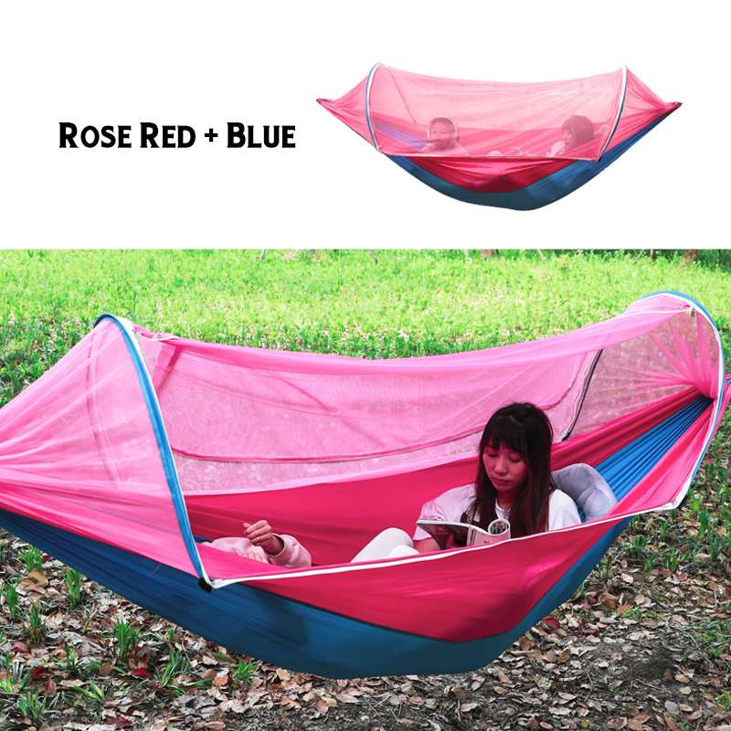 2 Person Portable Outdoor Mosquito Parachute Hammock - Blue Force Sports