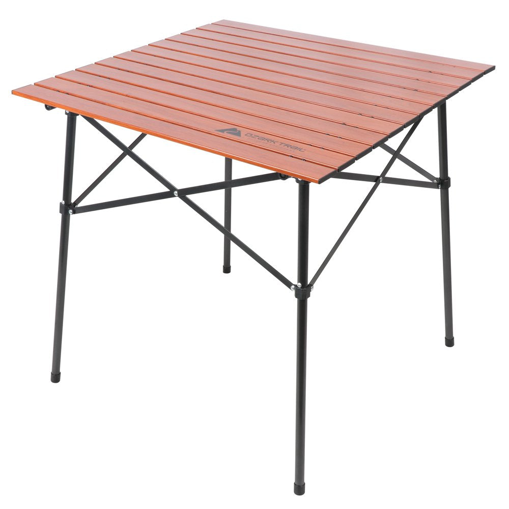 Ozark Trail Roll Top Camping Table, 31" X 31" X 27", Gray