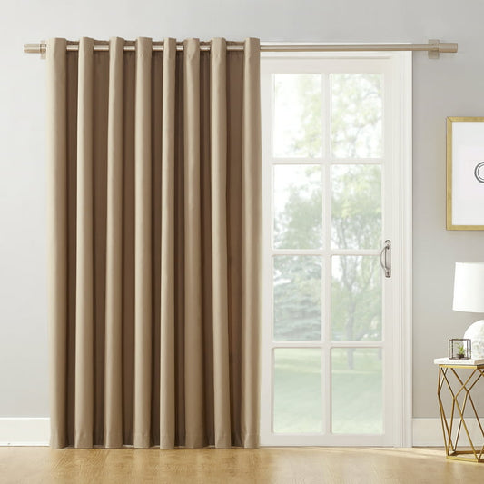 Blackout Grommet Curtain Panel with Detachable Wand, Brownstone