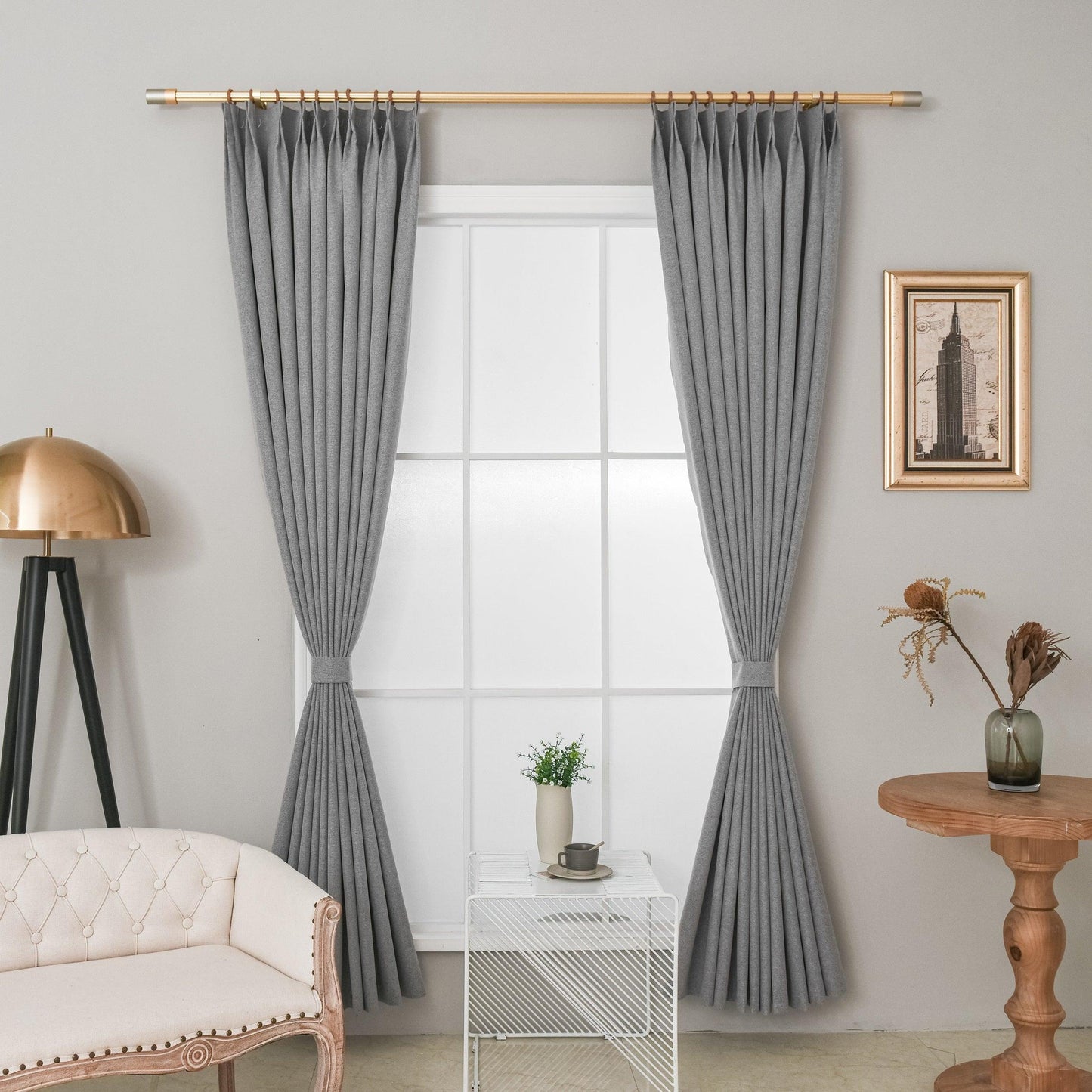 100% Total Blackout Curtain Linen Textured, Customize Size/Head, 1 Panel
