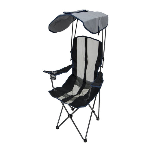 Kelsyus Premium Portable Camping Folding Lawn Chair W/ Canopy, Navy | 80188