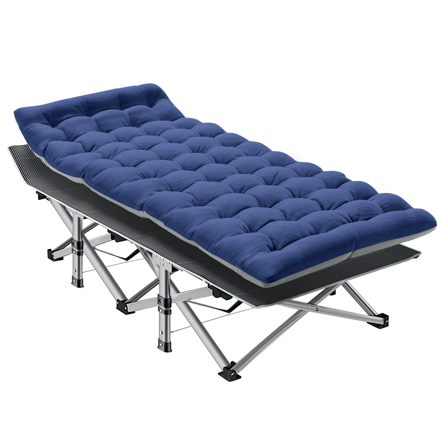 Lilypelle Folding Camping Cots for Adults, Double Layer 1200D Folding Cots, Heavy Duty Sleeping Cots for Heavy People, with Carrying Bag