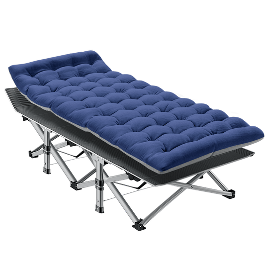 Lilypelle Folding Camping Cots for Adults, Double Layer 1200D Folding Cots, Heavy Duty Sleeping Cots for Heavy People, with Carrying Bag
