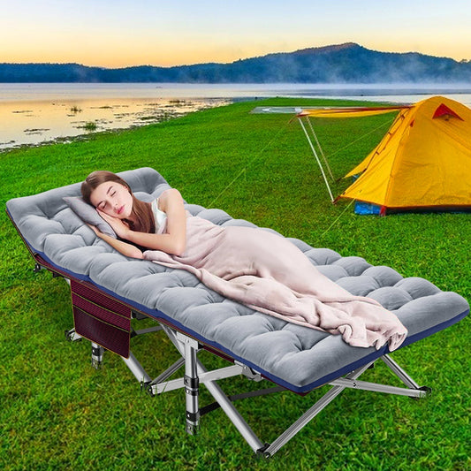 Lilypelle Camping Folding Cot,Portable Heavy Duty Oxford Bed with Mattress,74.8 x 26.4 x 13.8 inch