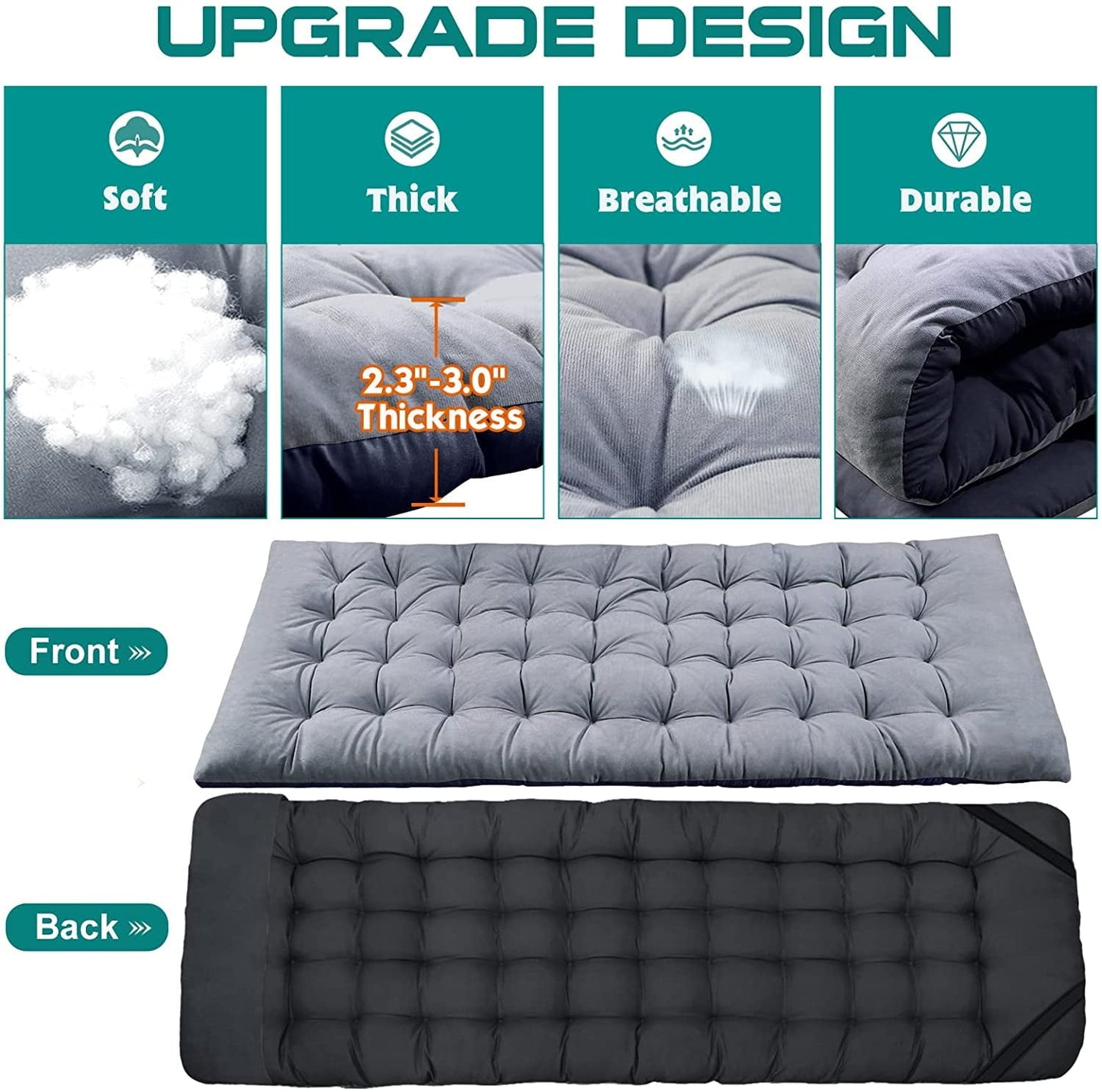 Slsy Cot, Folding Camping Cot for Adults, 2 Pack 75' x 28' Sleeping Cot, Heavy Duty Guest Bed with 2-Sided Mattress & Carry Bag