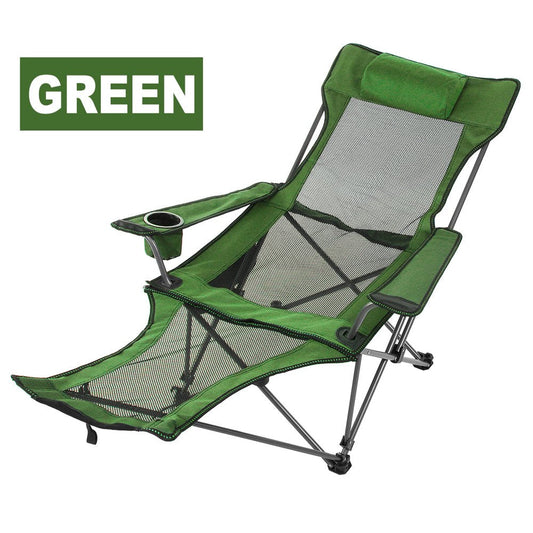 Camping Lounge Chair Portable Reclining Camping Chair Folding Camping Chair with Footrest,Headrest & Storage Bag,Mesh Recliner with Backpack, 300Lbs Weight Capacity