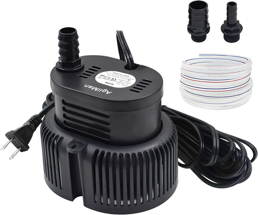 Pool Cover Pump above Ground - Submersible Sump Pump, Swimming Water Removal Pumps, with Drainage Hose & 25 Feet Extra Long Power Cord, 850 GPH Inground, 3 Adapters