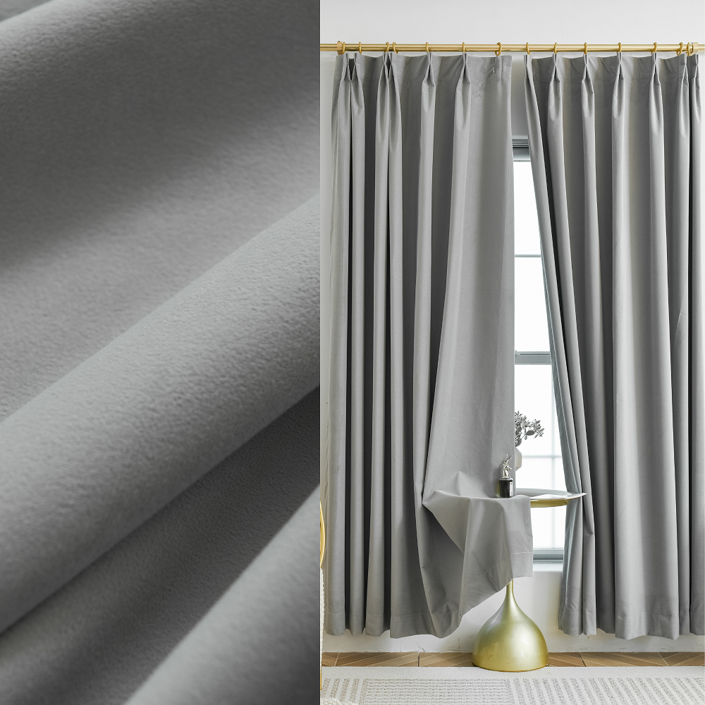 100% Total Blackout Curtain Velvet Textured, Customize Size/Head, 1 Panel