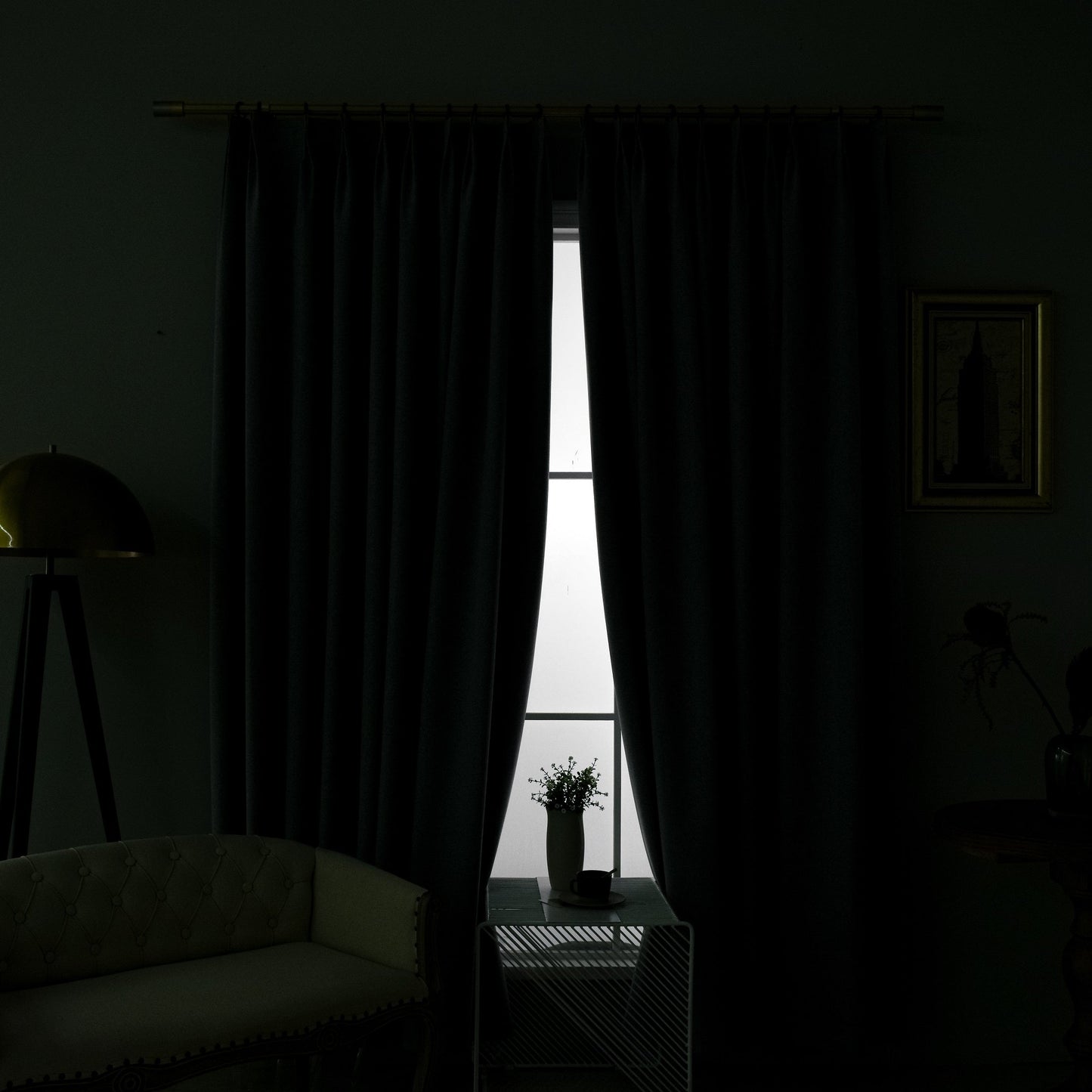 100% Total Blackout Curtain Linen Textured, Customize Size/Head, 1 Panel