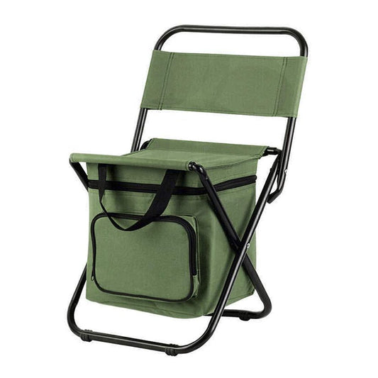 Outdoor Folding Chairs Fishing Chair/Portable Camping Stool/Foldable Chair with Double Layer Oxford Fabric Cooler Bag
