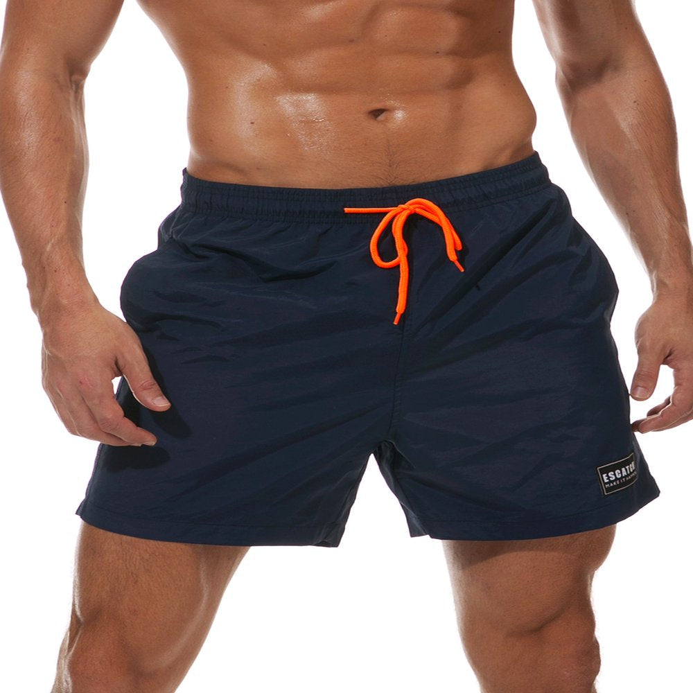 Mens Swim Shorts Trunks Pants Board Shorts Boardshorts Swimwear Swimsuit Beachwear Casual Surfing Swimming Bathing Suit Quick Dry Summer Dark Blue S