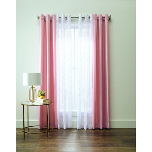Curtain Twill Weave in 4 Piece 84 Inch Blush Pink