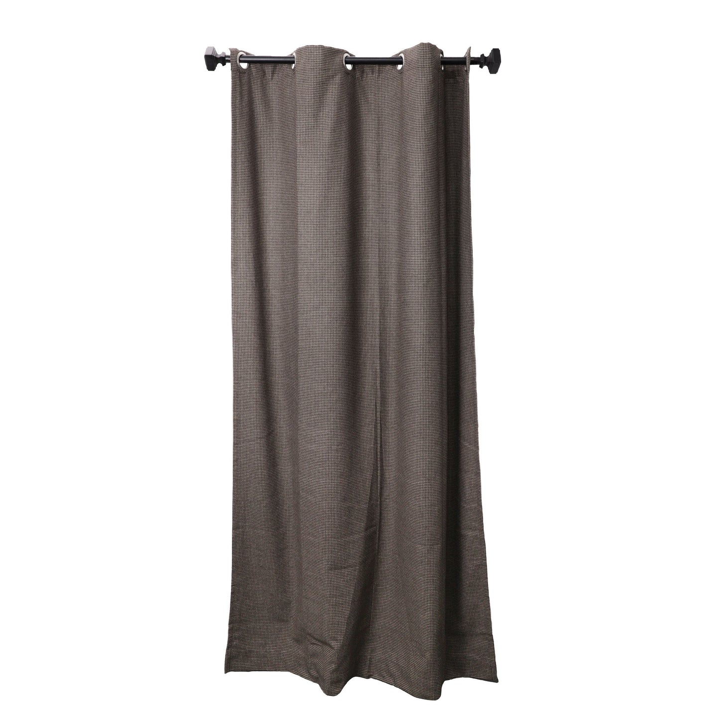 Brown Houndstooth Wool Curtain