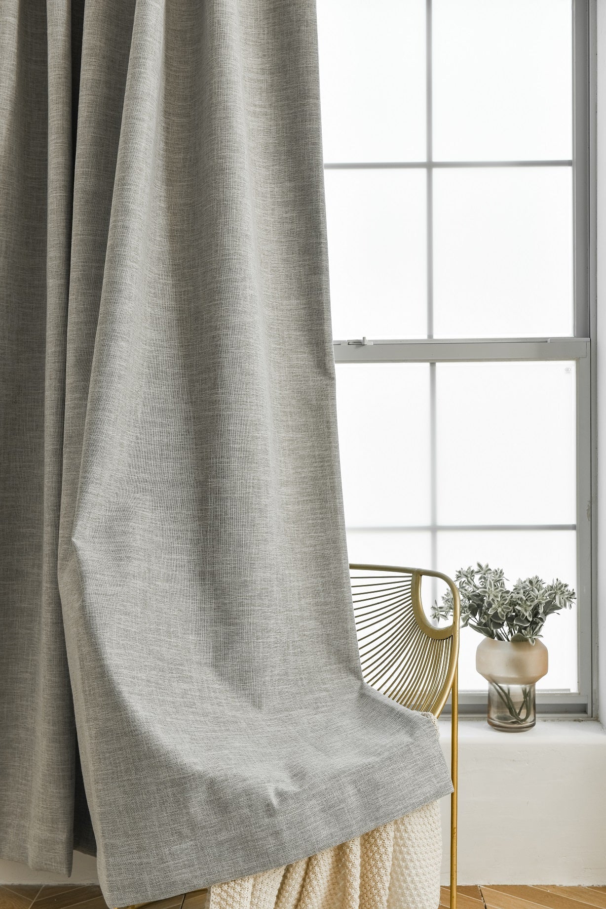 100% Total Blackout Curtain Scottish Linen Textured, Customize Size/Head, 1 Panel