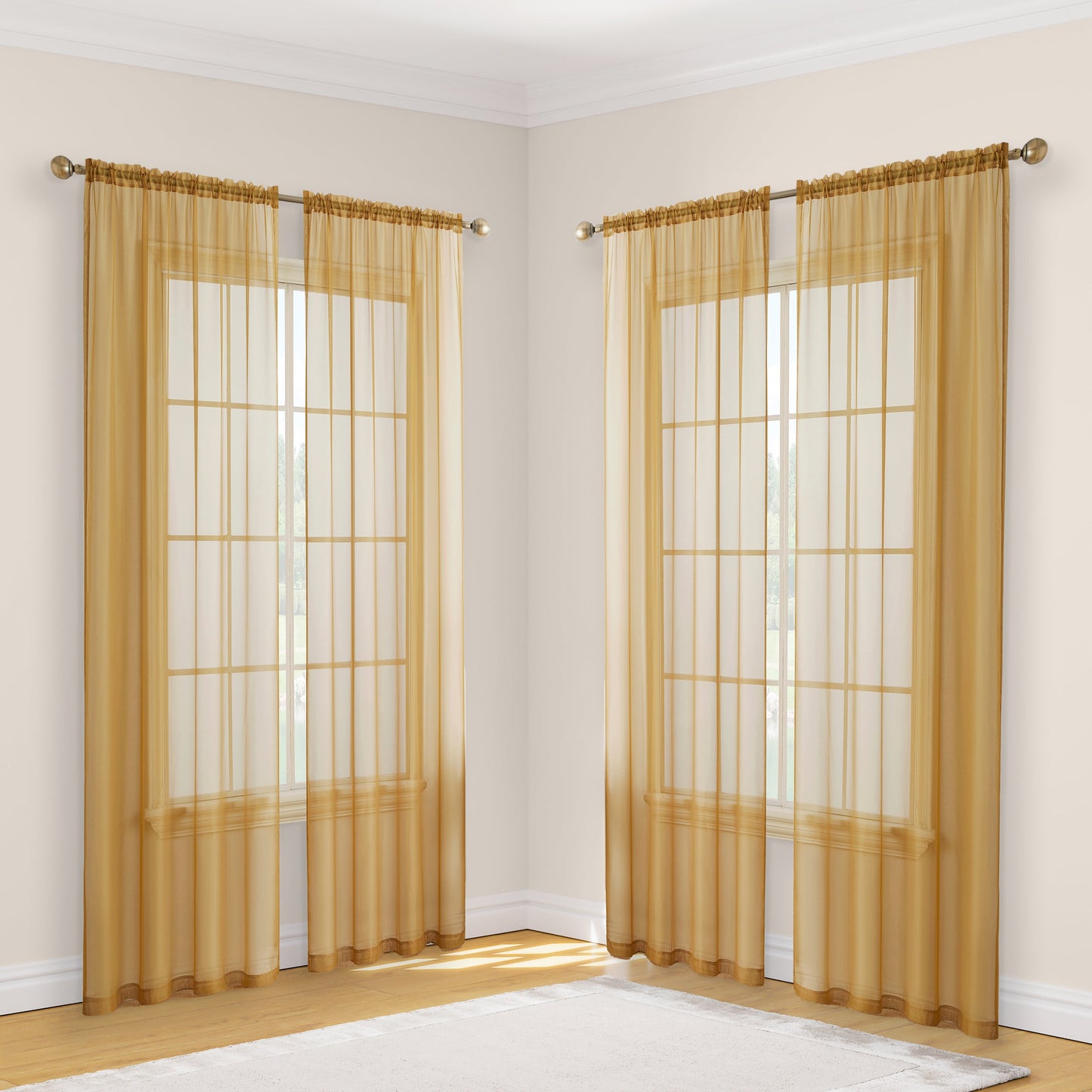Lucento Sheer Rod Pocket Curtain Panels - 4 Pack