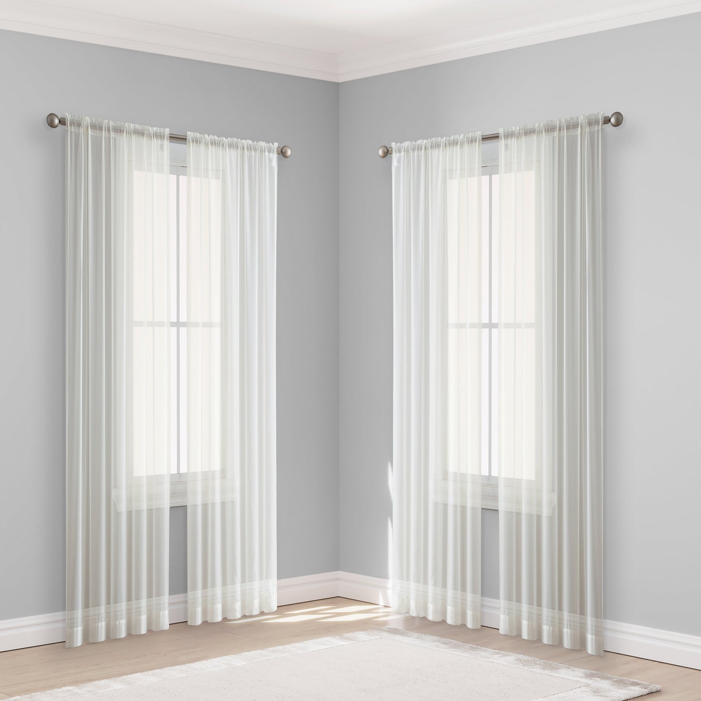 Lucento Sheer Rod Pocket Curtain Panels - 4 Pack