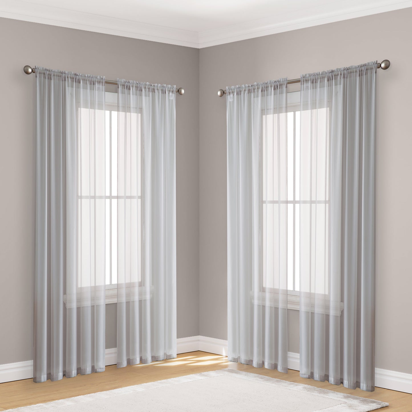 Lucento Sheer Rod Pocket Curtain Panels - 4 Pack