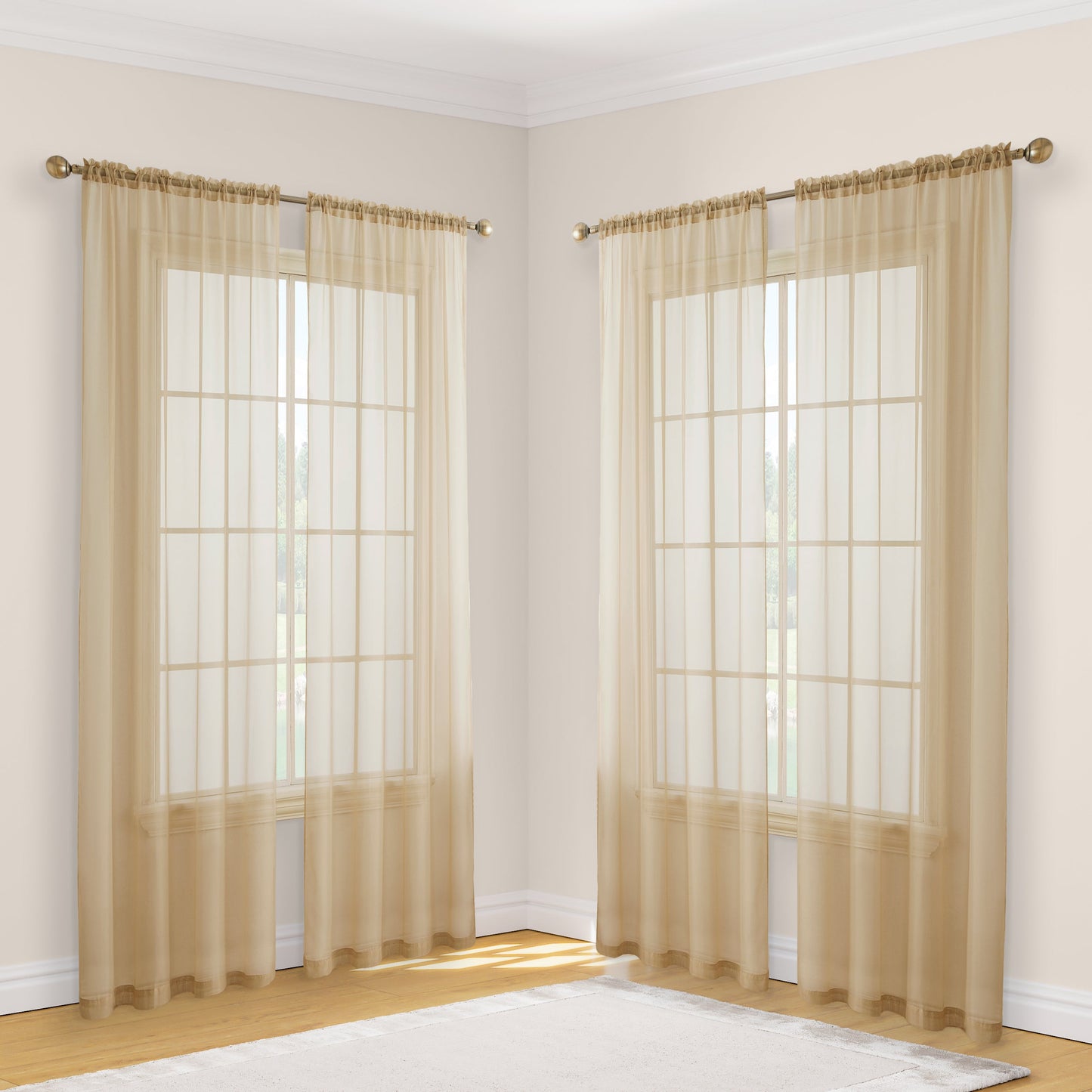 Lucento Sheer Rod Pocket Curtain Panels - 4 Pack