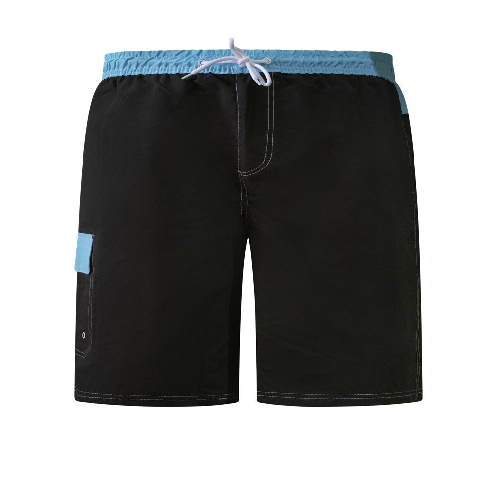 North 15 Big Boy'S Quick Dry Beach Swim Trunks Shorts with Cargo Pokcets-5104B-Blk/Red-14-16