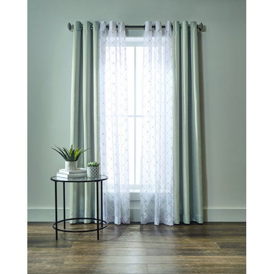 Curtain Silver Twill Weave in 4 Pieces 84 Inches