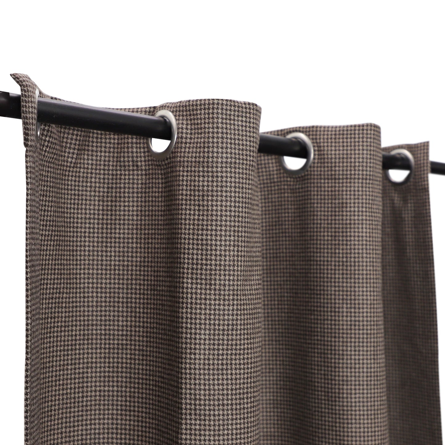 Brown Houndstooth Wool Curtain
