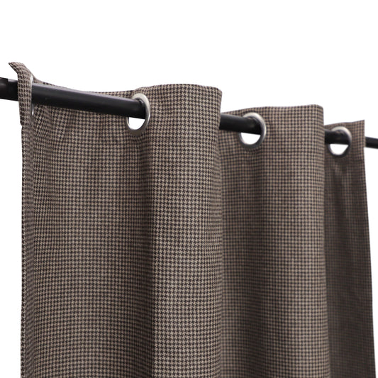 Brown Houndstooth Wool Curtain
