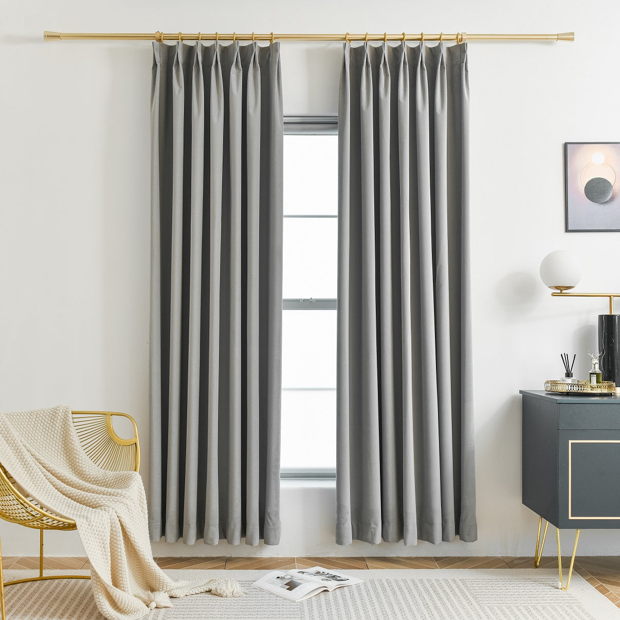 100% Total Blackout Curtain Velvet Textured, Customize Size/Head, 1 Panel