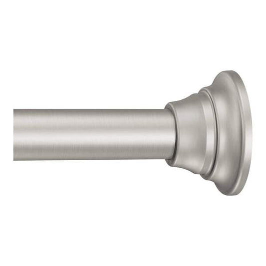 Shower Rod Tension 72 in. Adjustable Straight Brushed Nickel