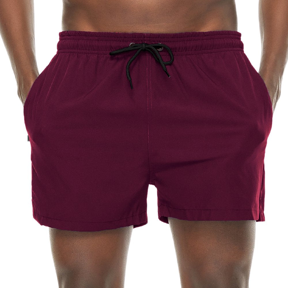 QPNGRP Mens 5 Inch Swim Trunks Stretch Quick Dry Swim Shorts with Zipper Pockets Deepblue 38