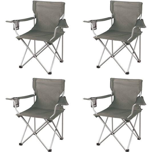 Ozark Trail Classic Folding Camp Chairs, with Mesh Cup Holder,Set of 4, 32.10 X 19.10 X 32.10 Inches