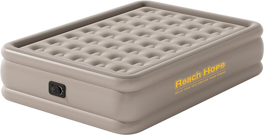 Air Mattress with Built-in Pump Coil Beam Comfortable Support Quick Self Inflatable All Night No Lost Air Bed for Camping, Home, Portable Travel