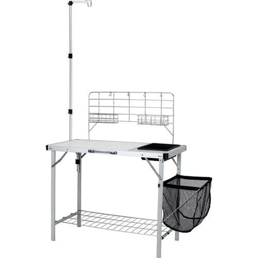 Ozark Trail Camping Table, Silver, 39 L in X 19.7 W in X 76 H In