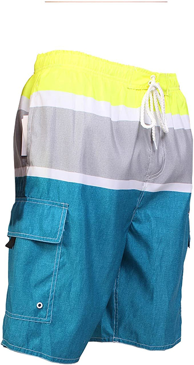 North 15 Big Boy'S Quick Dry Beach Swim Trunks Shorts with Cargo Pokcets-5104B-Blk/Red-14-16