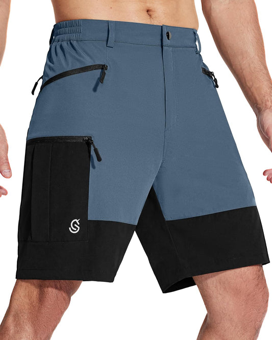 Hiking Cargo Shorts Men Quick Dry Mens Tactical Travel Outdoor Shorts with Zipper Pockets Fishing Casual 7 inch