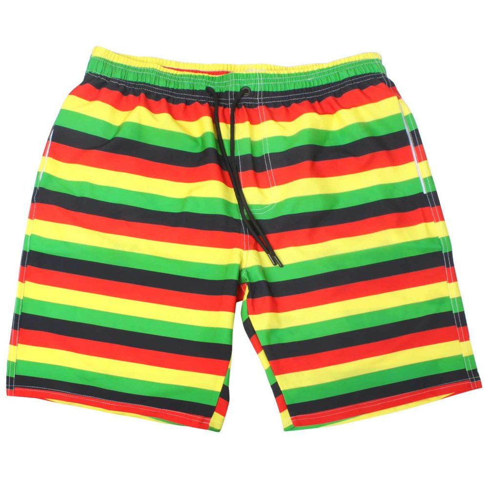 Mens Swim Trunks Quick Dry Swim Beach Shorts Mesh Lining Swimwear Bathing Suits with Pockets Jamaican
