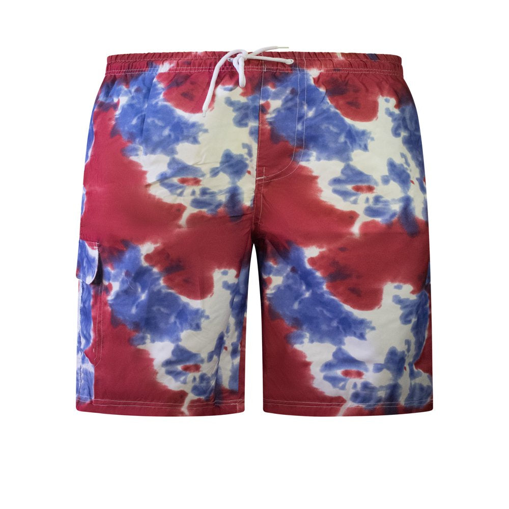 North 15 Big Boy'S Quick Dry Beach Swim Trunks Shorts with Cargo Pokcets-5104B-Blk/Red-14-16