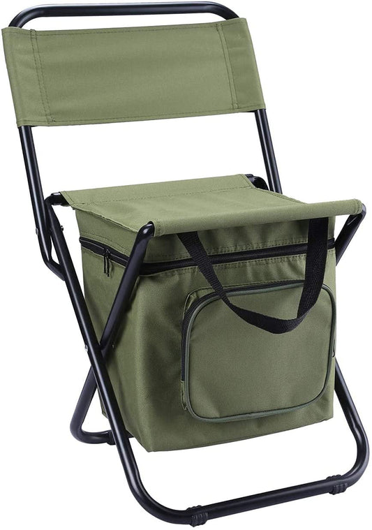 Fishing Chair with Cooler Bag Compact Fishing Stool Foldable Camping Chair
