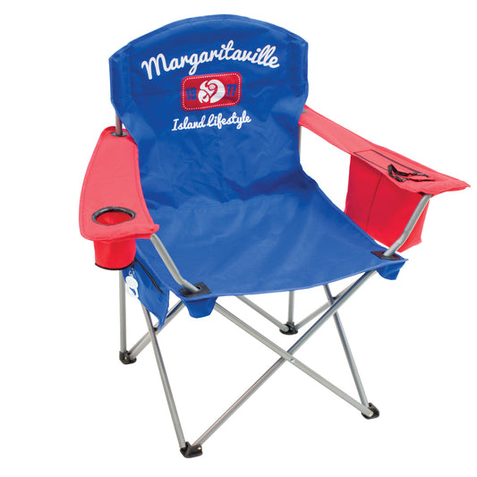 Margaritaville Quad Chair Island Lifestyle 1977, Blue and Red, Adult