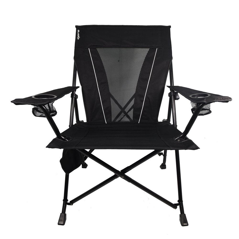 Kijaro XXL Dual Lock Portable Camping and Sports Adult Chair, Vik Black