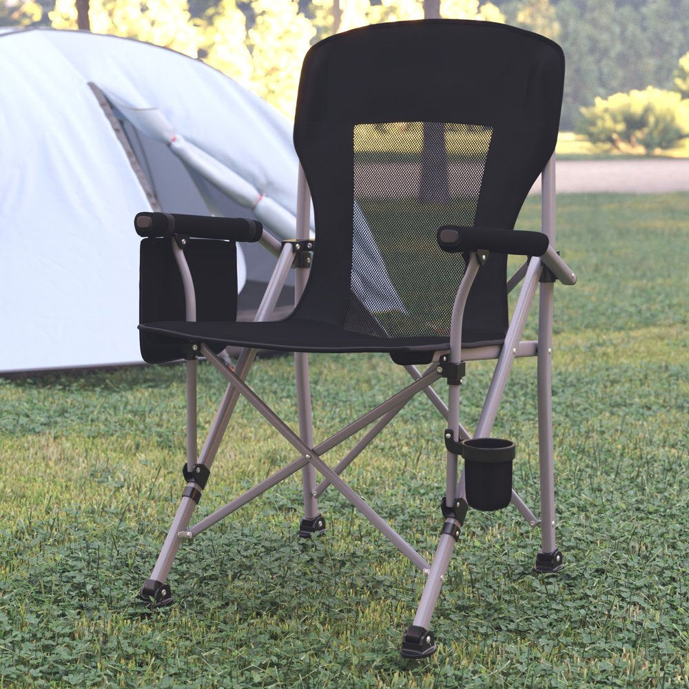 Flash Furniture Folding Camping Chair - Black/Gray