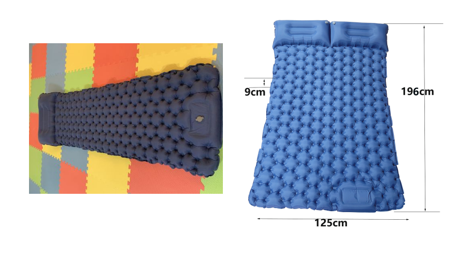 Outdoor Camping Travel Portable Inflatable Cushion Built-in Foot Inflatable - Blue Force Sports