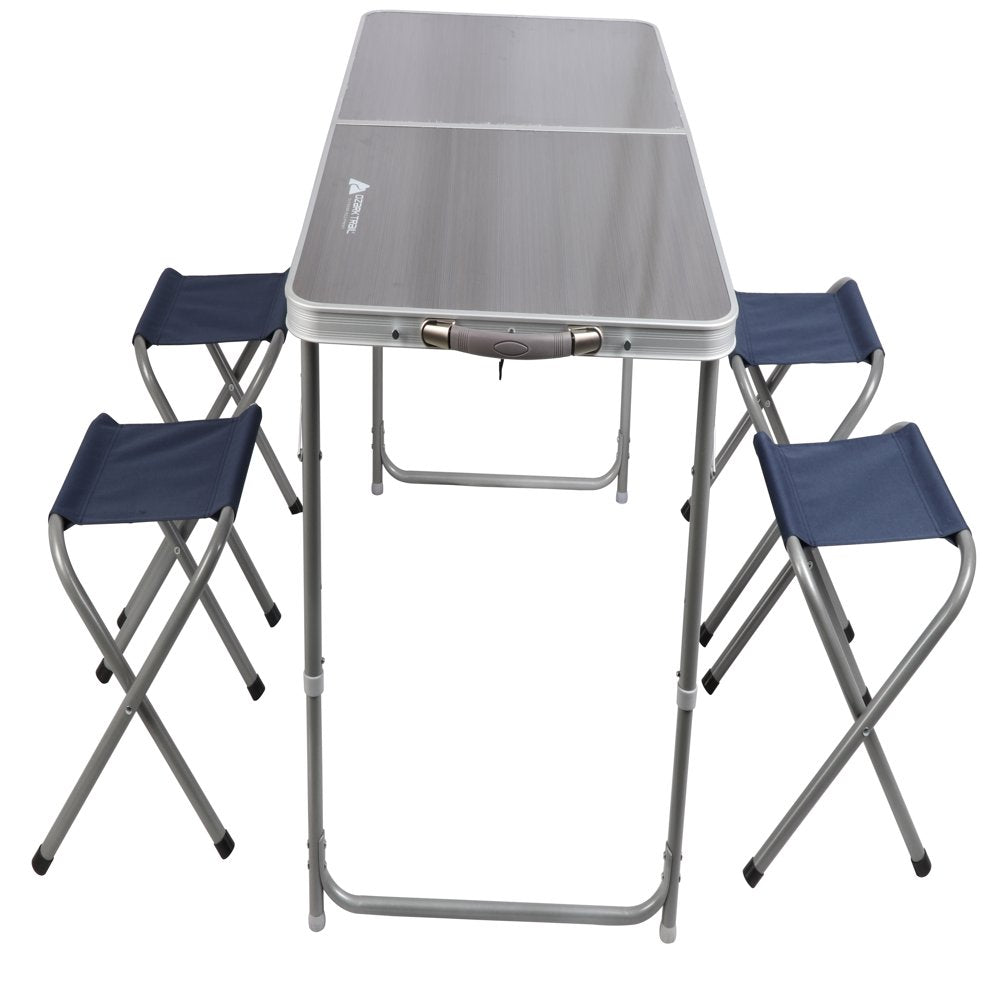 Ozark Trail Durable Steel and Aluminum Table Set with Stools