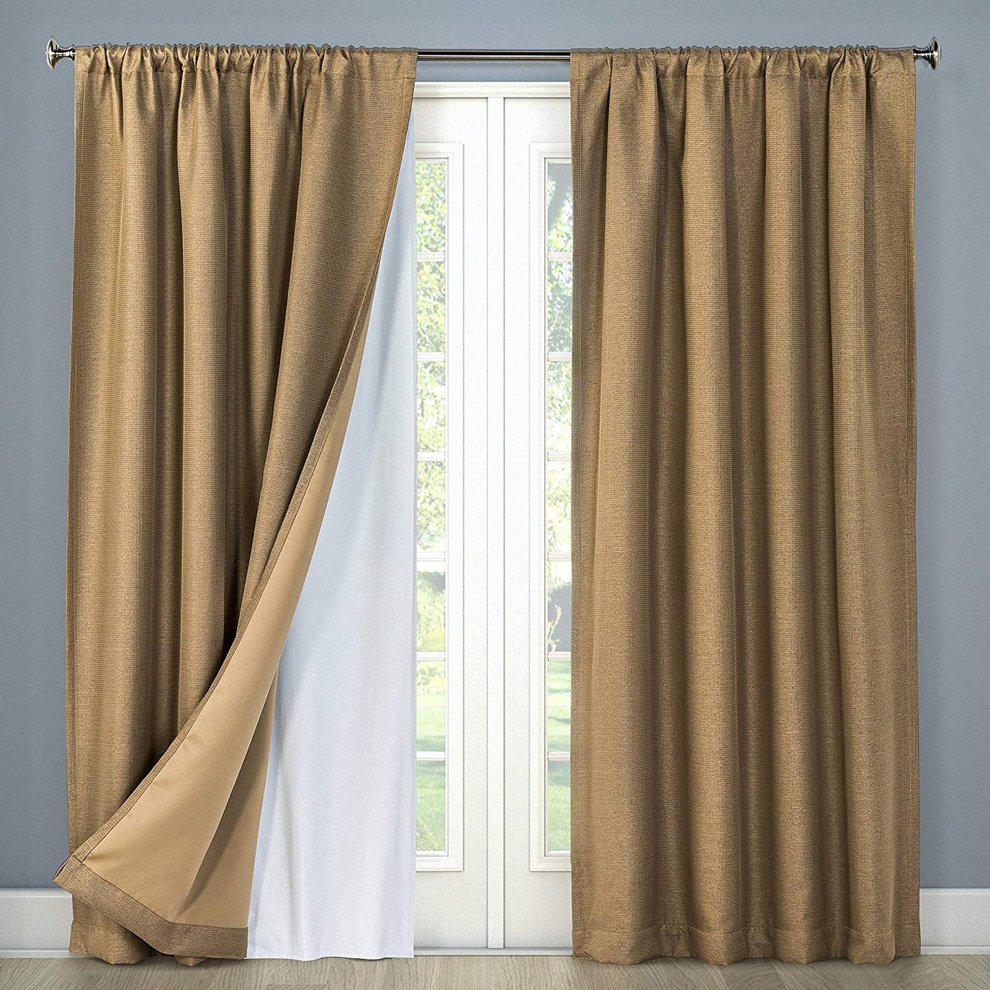 White Thermal 100% Blackout Rod Pocket Curtain Liner