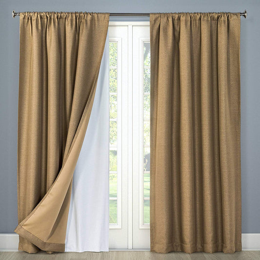 White Thermal 100% Blackout Rod Pocket Curtain Liner