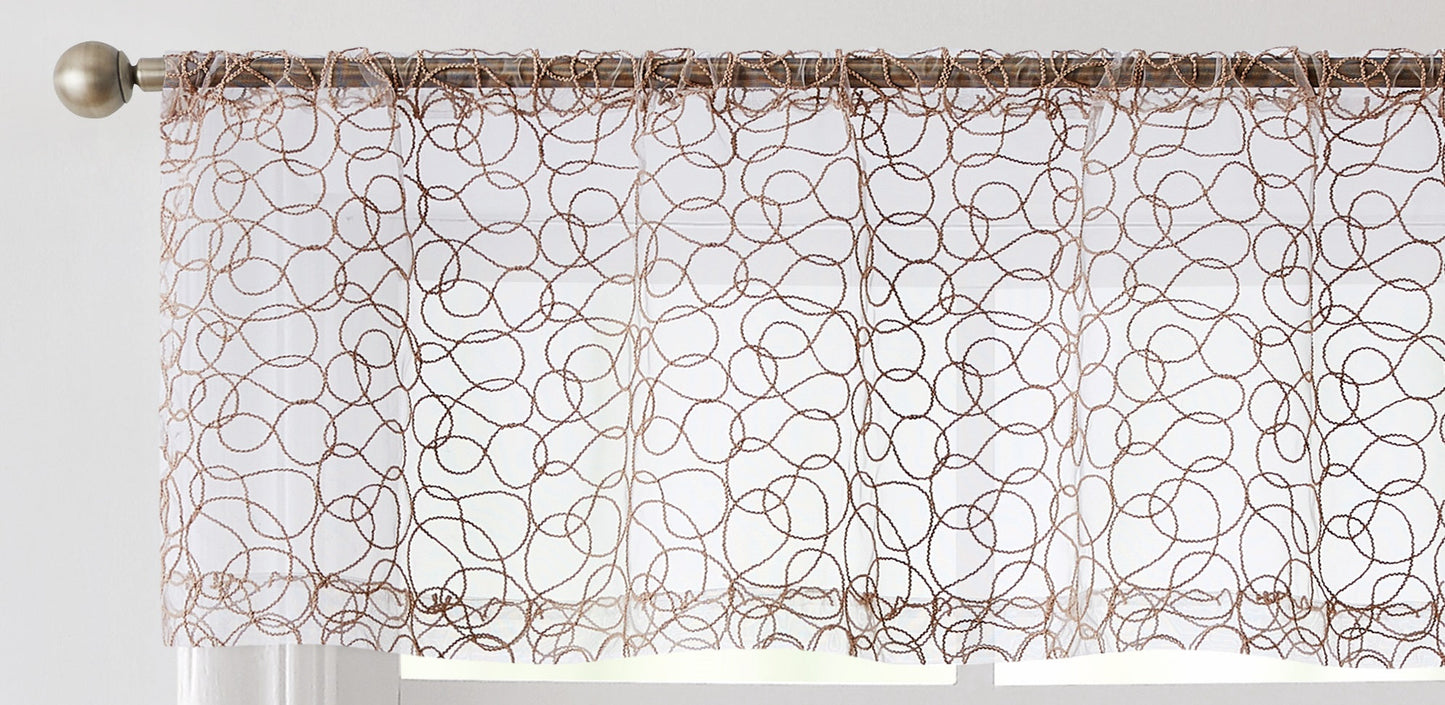 Audrey Embroidered Rod Pocket Curtain Tiers and Valances
