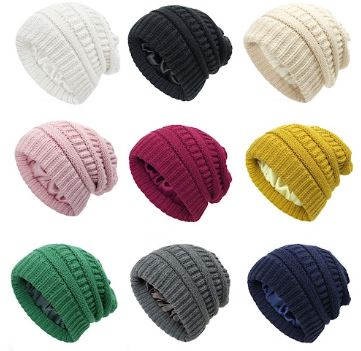 Locsanity Handmade Satin Lined Winter Knit Beanie
