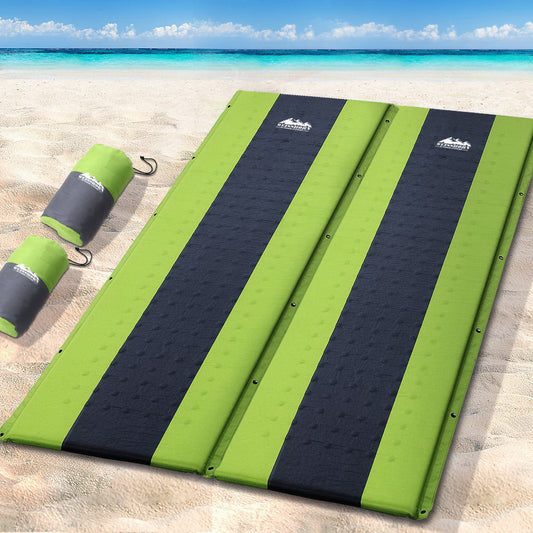 Self Inflating Mattress Camping Sleeping Mat Air Bed Pad - Green Double