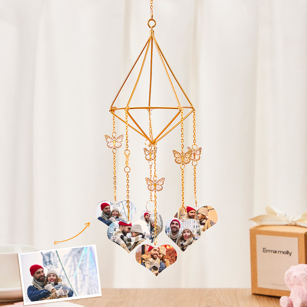 Custom Photo Wind Chimes Delicate Butterfly Home Decoration Gifts